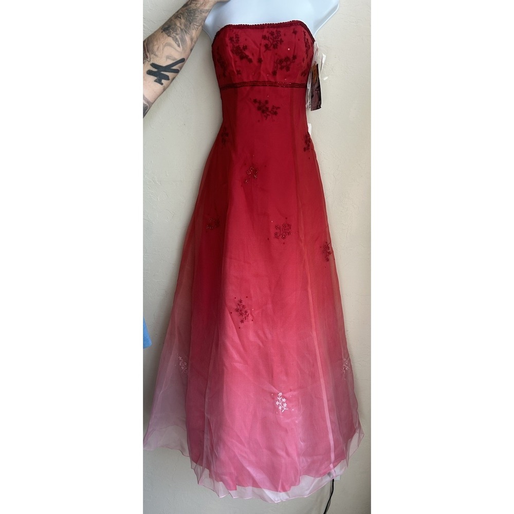 Vintage 90s Y2K Zum Zum Niki Livas Prom Gown Dress 5 NWT Beaded‎ Fairy Corset